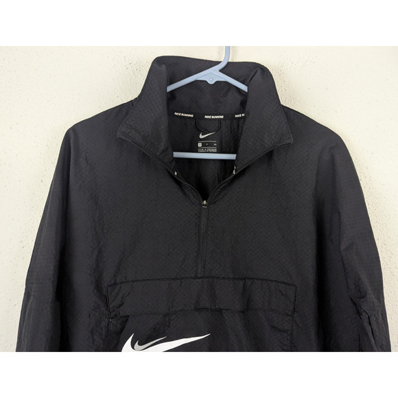 Nike Running sz S Division Jacket run black thin lightweight 1/4 zip 0150 - Picture 2 of 6